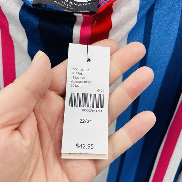 Lane Bryant Womens Plus Size 22/24 Swing Striped Square-Neck Peplum Tank Top 222 - Picture 8 of 10
